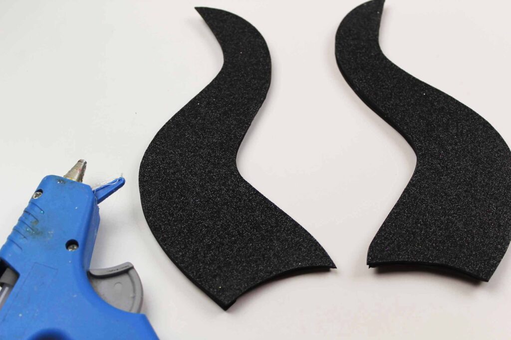 maleficent black horns DIY cut from foam 