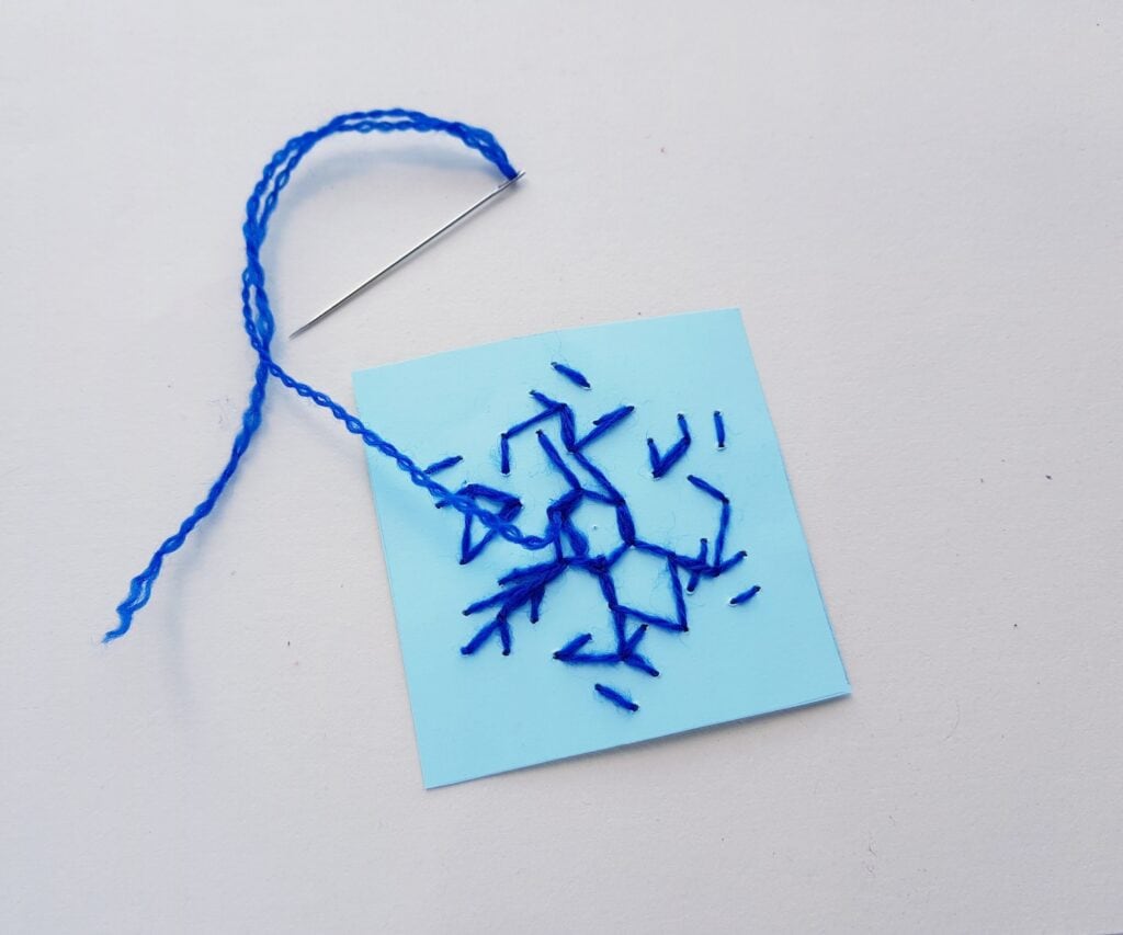 snowflake string art christmas craft