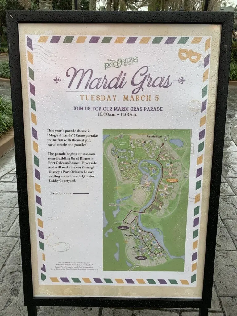 Disney mardi gras parade map route