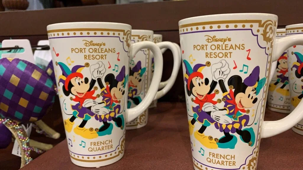 Disney mardi gras mickey and Minnie mouse mugs