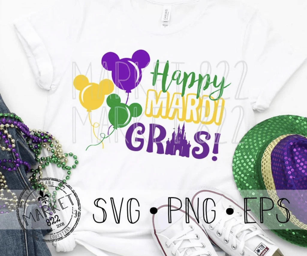 Mardi Gras Disney SVG fille on shirt