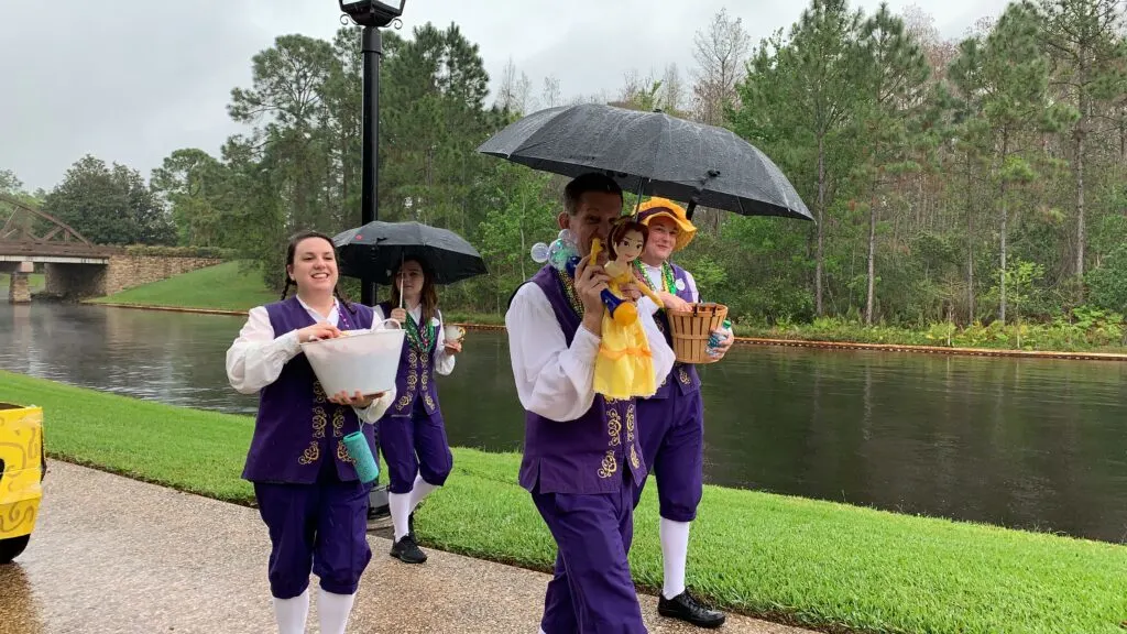 disney cast members in port Orleans Mardi Gras parade