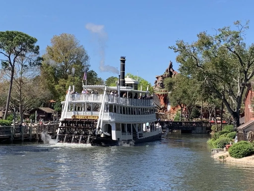 paddlewheel boat on river Magic Kingdom theme park