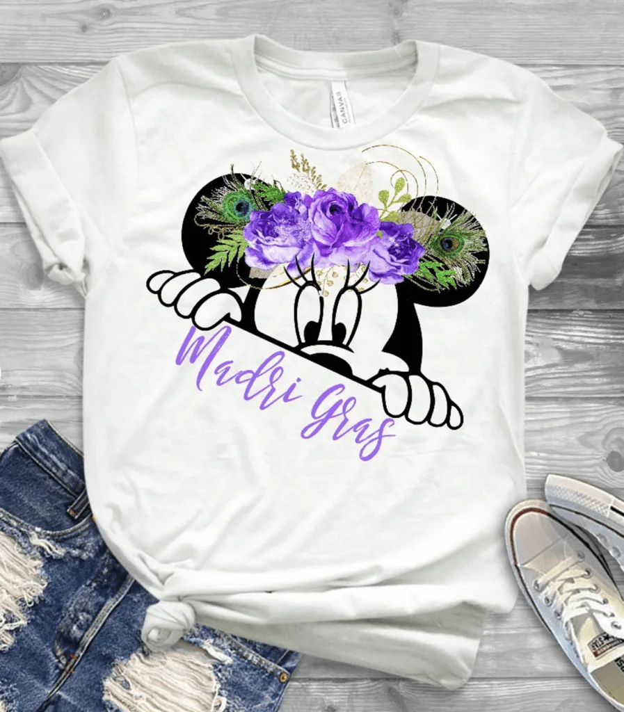 Minnie Mouse mardi gras t-shirt