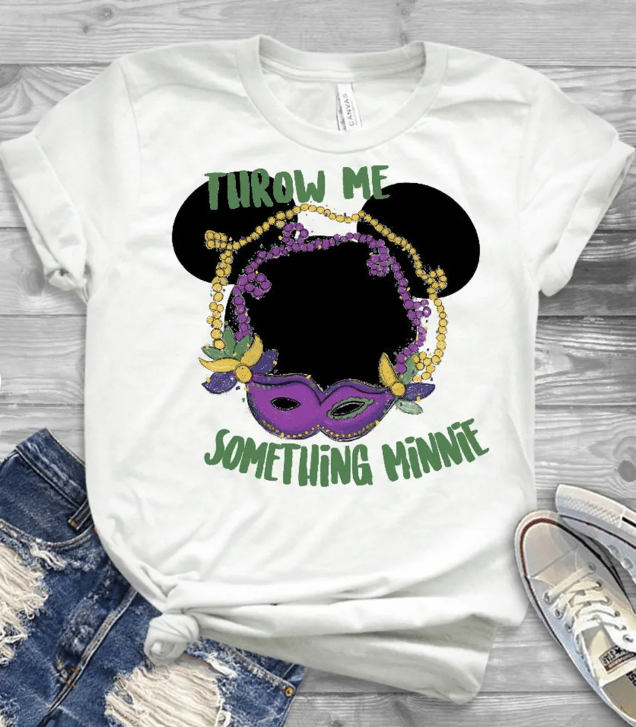 throw me something Minnie Mouse Disney Mardi Gras t-shirt