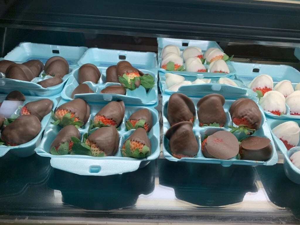 Chocolate Dipped Strawberries in egg cartons