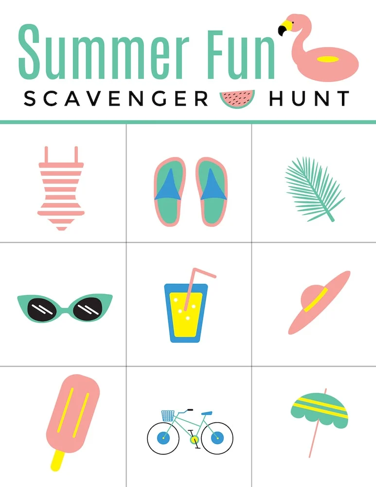 Summer fun scavenger hunt list