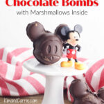chocolate shaped Mickey Mouse heads next to plastic Mickey figurine