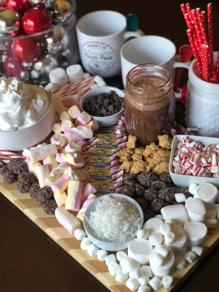 over the top hot chocolate charcuterie board