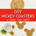 Mickey Mouse coasters made out of jute rope