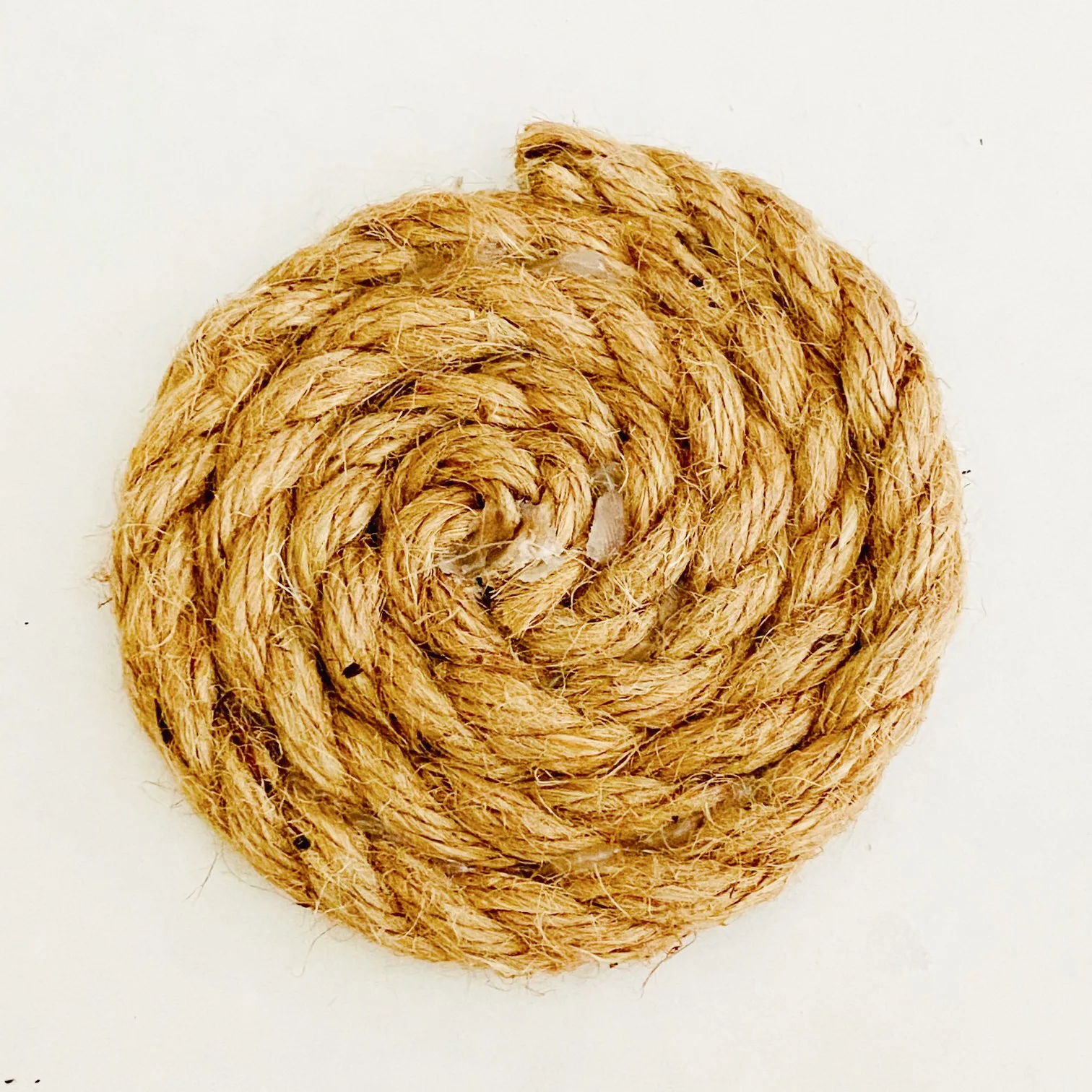 jute rope coiled into a circle