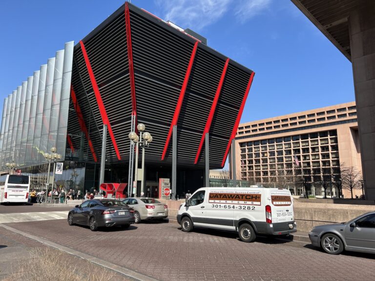 spy museum building in front of Hilton National Mall hotel