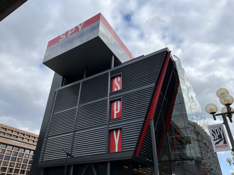 exterior of the international spy museum in Washington DC