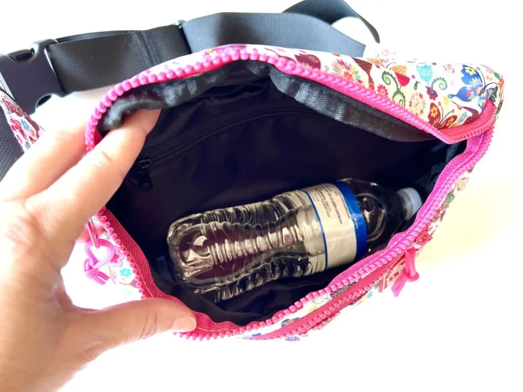 water bottle inside waterproof fanny pack