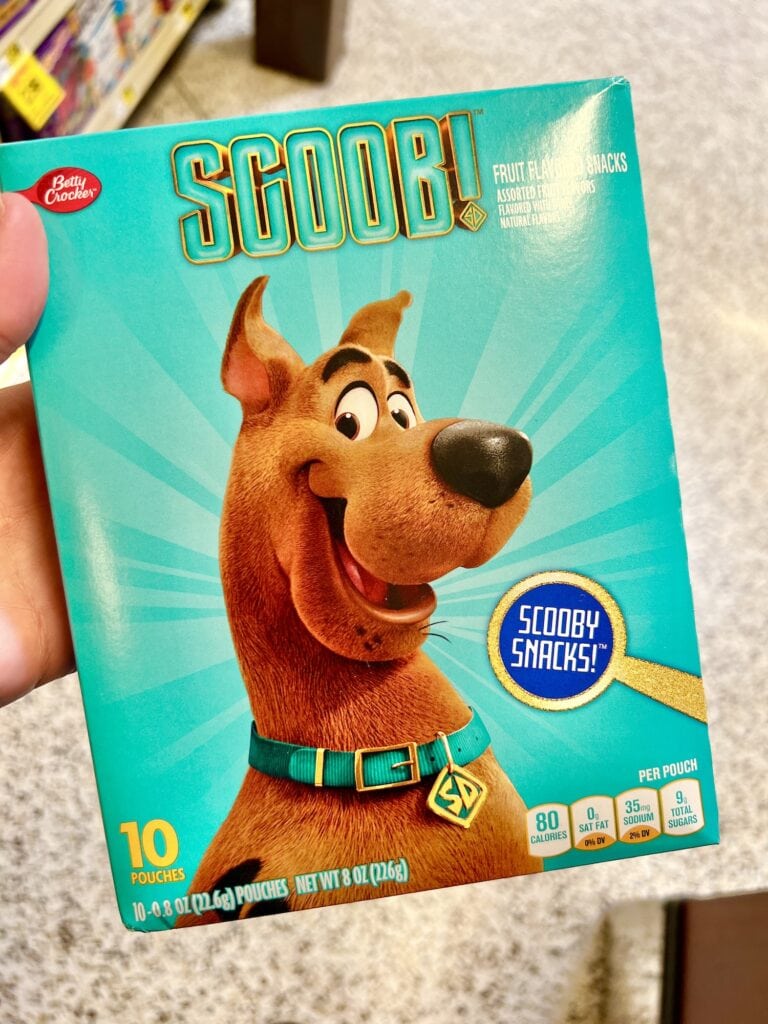 box of Scooby snacks in grocery store
