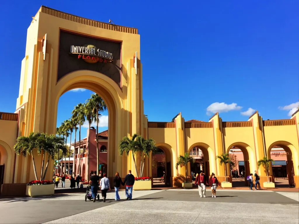 main entrance gate to Universal Studios theme park in Orlando