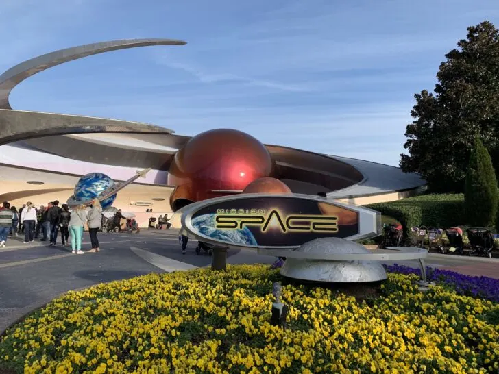 exterior of mission space ride at Epcot at Walt Disney World