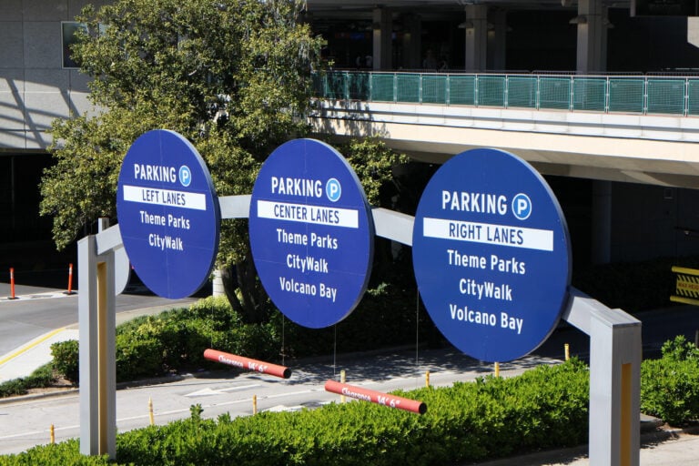 signs for universal studios parking garages