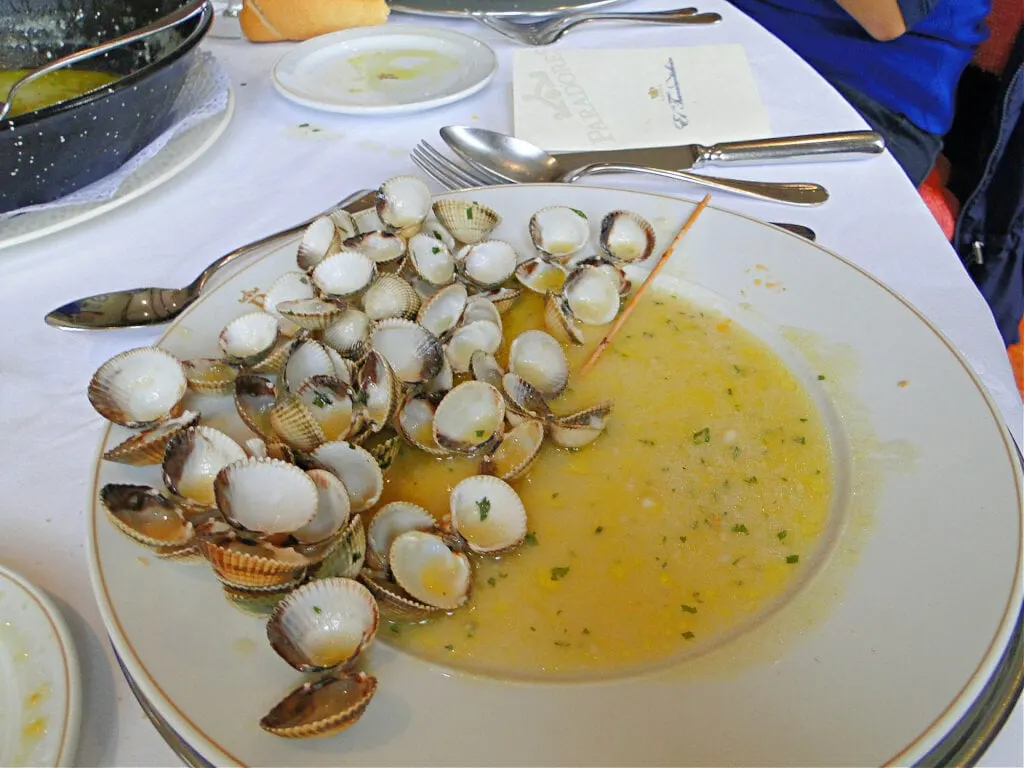 A plate of clams from Asturias, Spain.