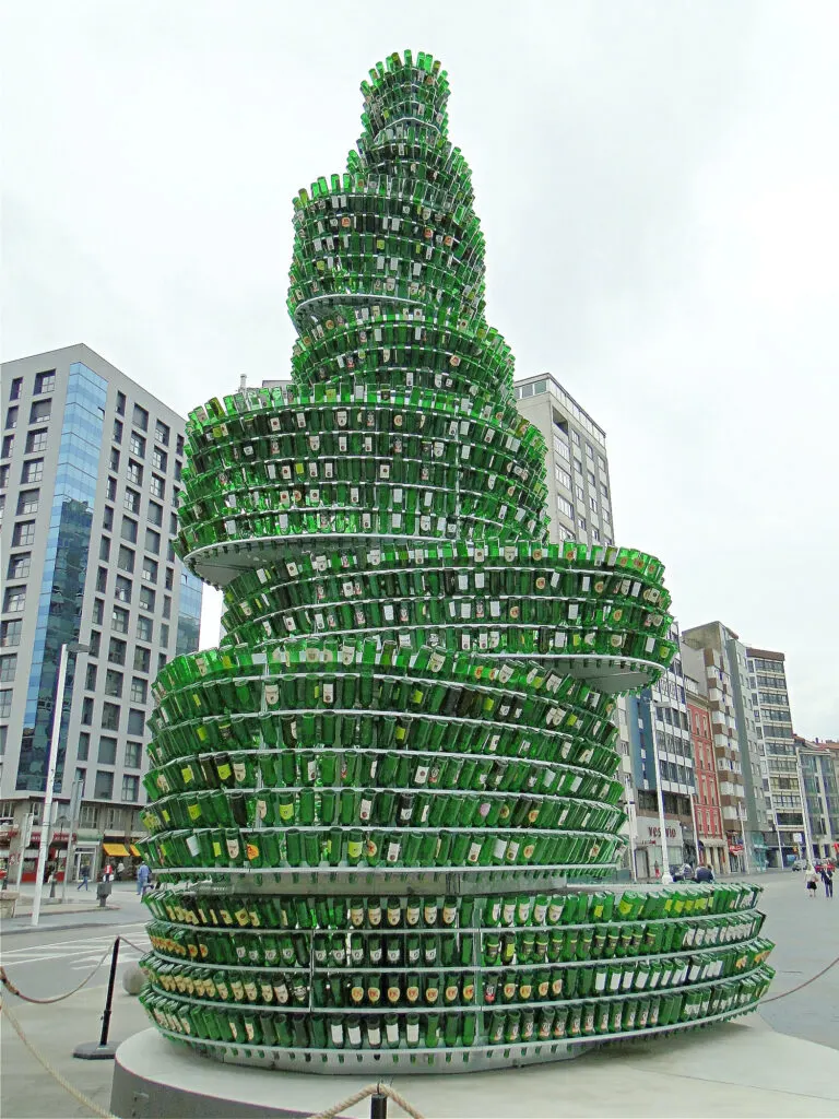 A green bottle tree in Asturias, Spain.