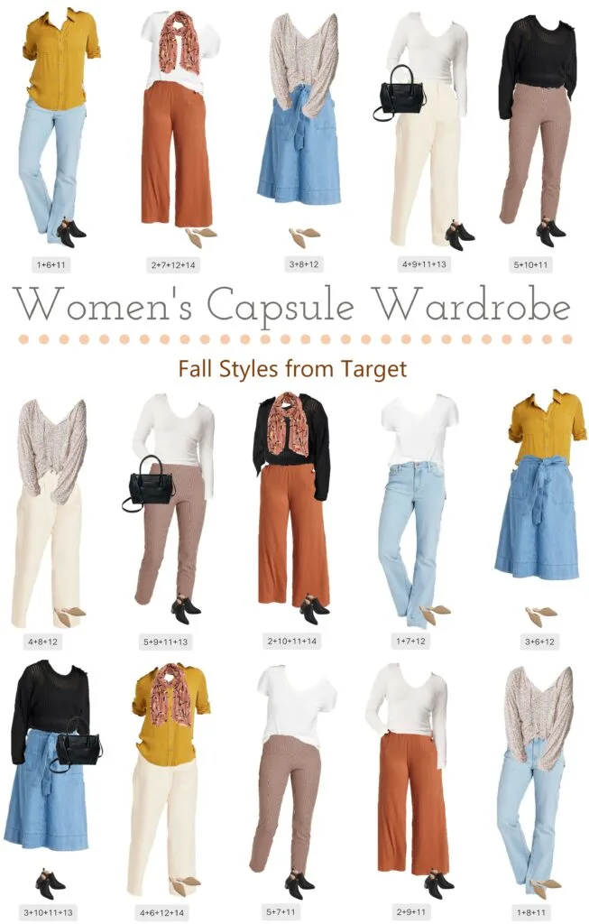 Women's capsule wardrobe fall styles from target.